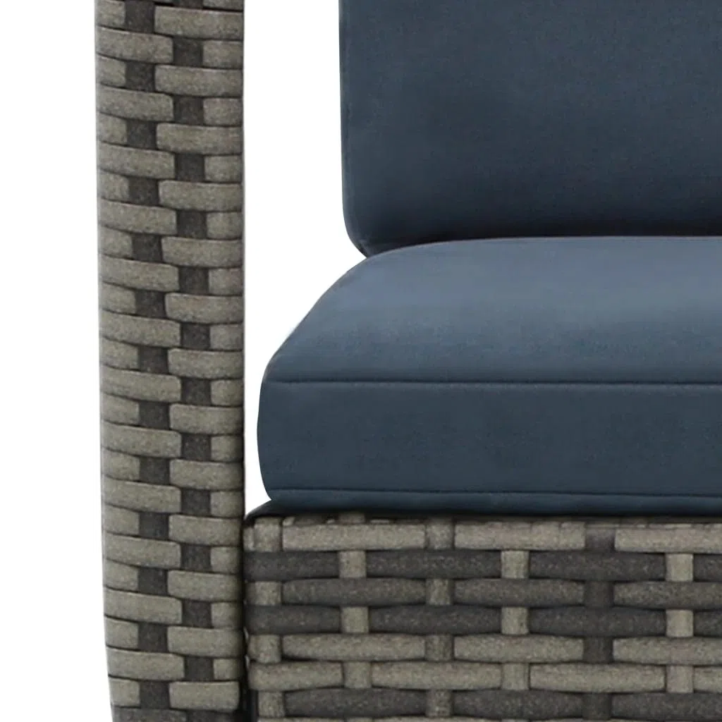 Chaise à Bascule de Jardin en Résine Tressée Anthracite - Fauteuil Rocking Chair Ergonomique avec Cadre en Acier et 2 Coussins Épais Amovibles Lavables pour Salon et Patio, 64x101x91 cm
