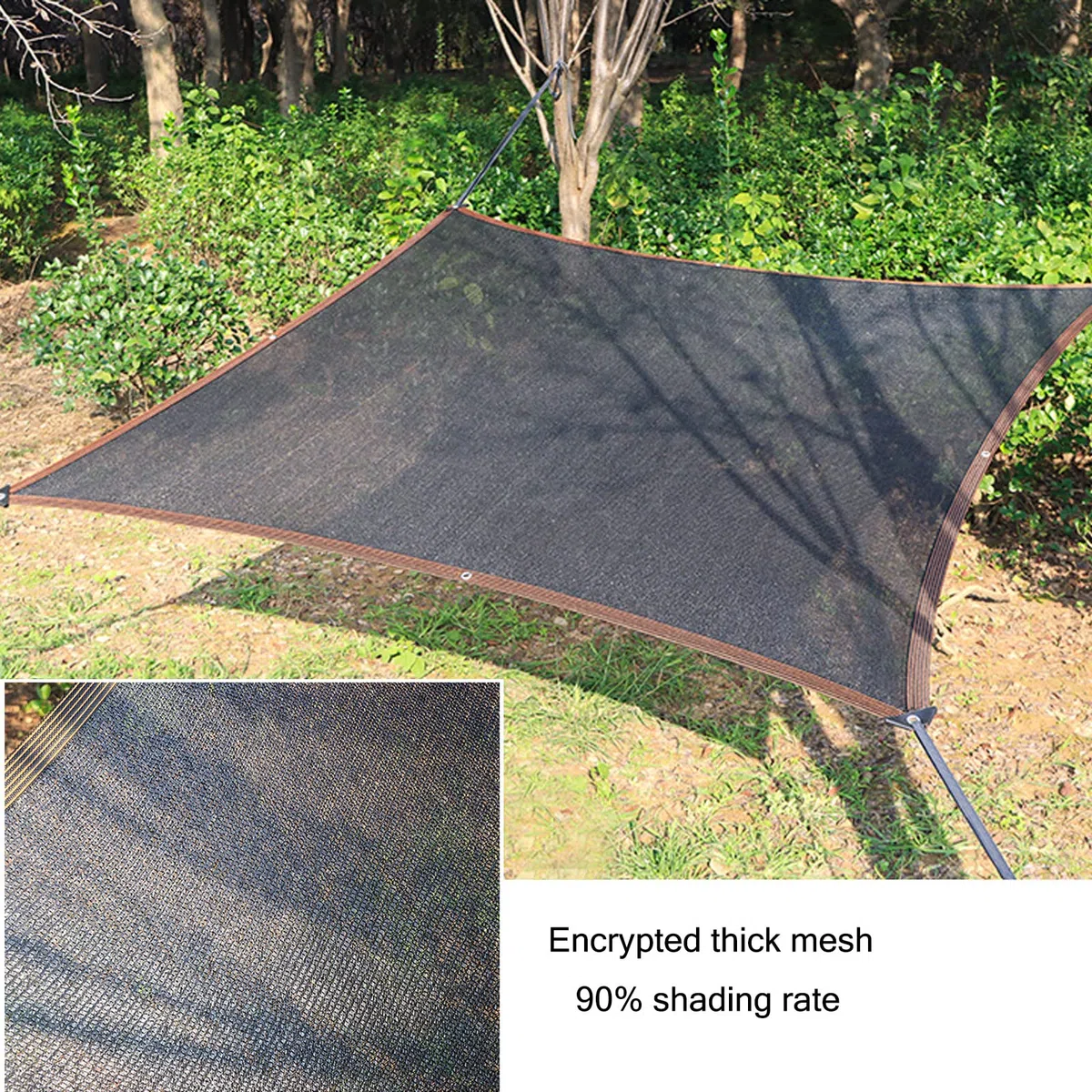 Bâche en maille noire anti-poussière 90 % anti-soleil, 9 x 10 m / 30x33ft, filet d'extérieur pour serre et protection des plantes de jardin – Facile à accrocher, parfait pour les fleurs et légumes