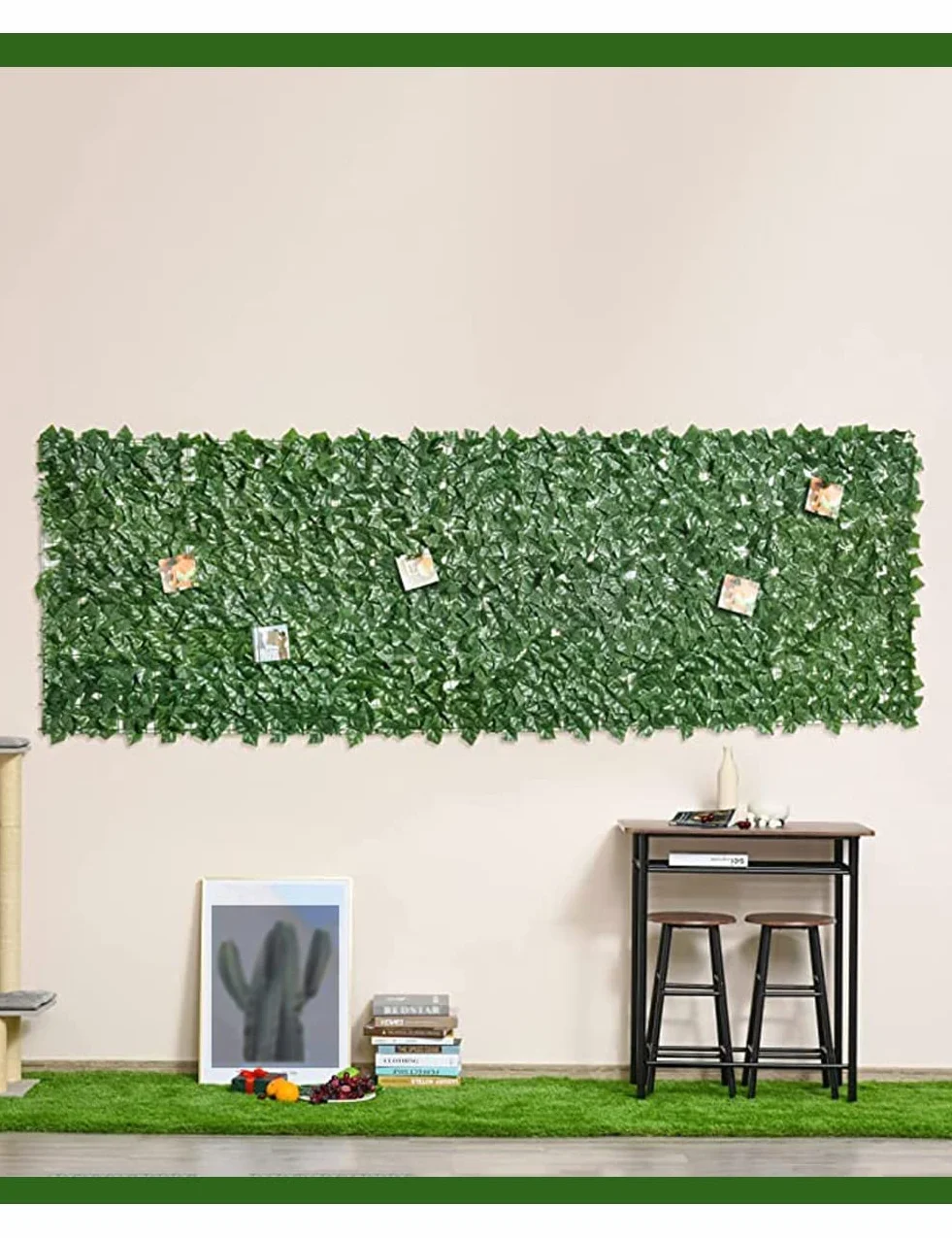 Treillis mural pour plantes artificielles – Clôture d'intimité pour verdure extérieure, clôture réaliste pour jardin, terrasse et balcon