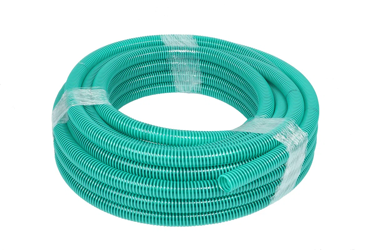 Wacredo Rouleau de Tuyau PVC d'Aspiration, de Qualité Supérieure, en Différentes Tailles, Vert, de 25 m, en Spirale, pour Pompe, Bassin (38 mm)