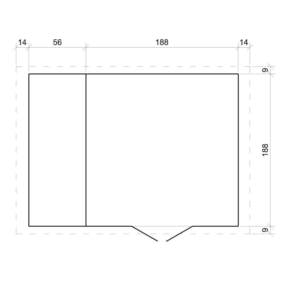 Abri de Jardin en Bois et Range bûches extérieur - Porte verrouillable de Haute qualité - Stockage extérieur I206xL272xH218 cm/ 3,53 + 0,97 m2 Petit abri à Outils, Local à vélos TIMBELA M386F