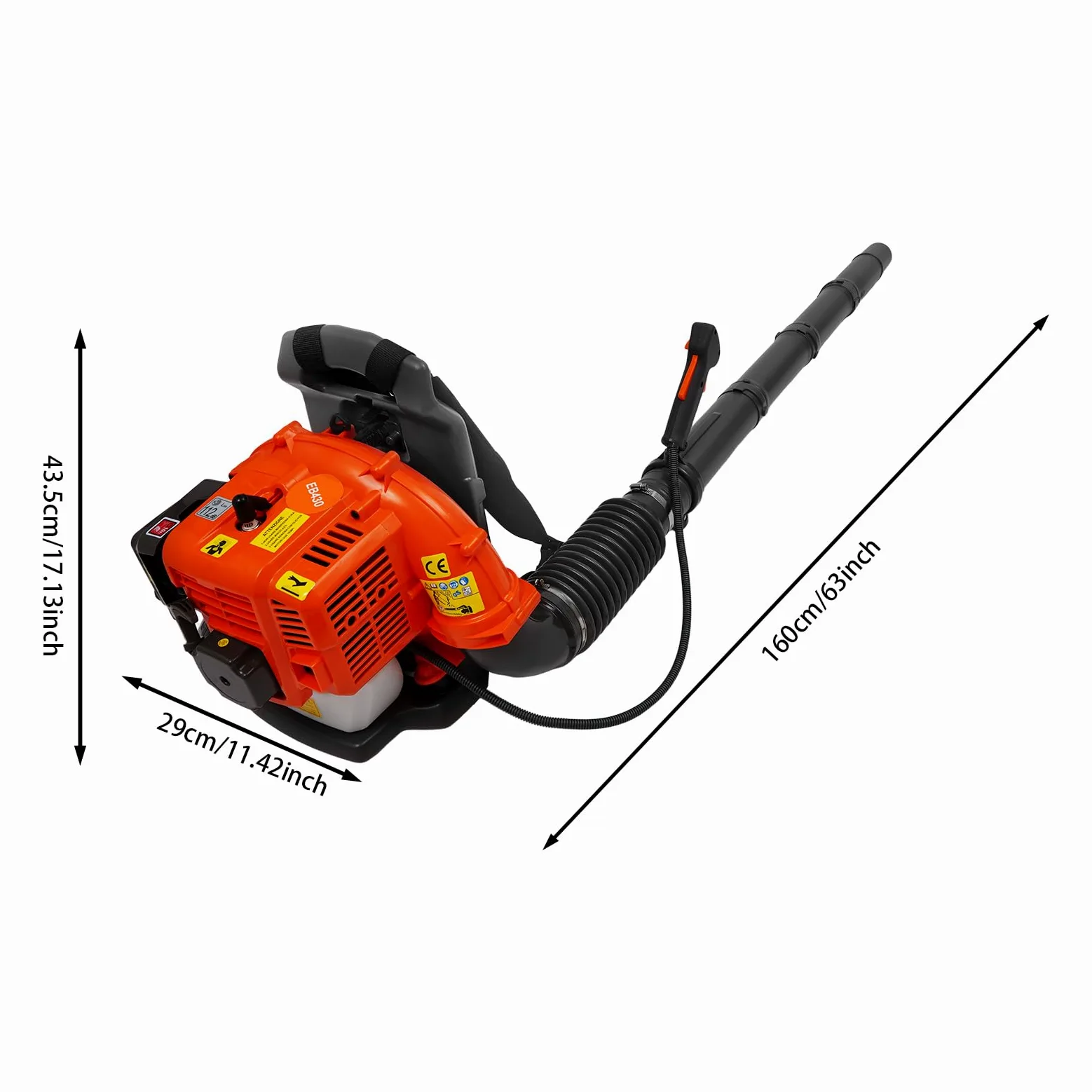 Souffleur à essence 1,25 kW - 42,7 cc - 6800 tr/min - 2 temps - Pour pelouse et cour - 720 m³/h - Pour pelouse, cour, jardin