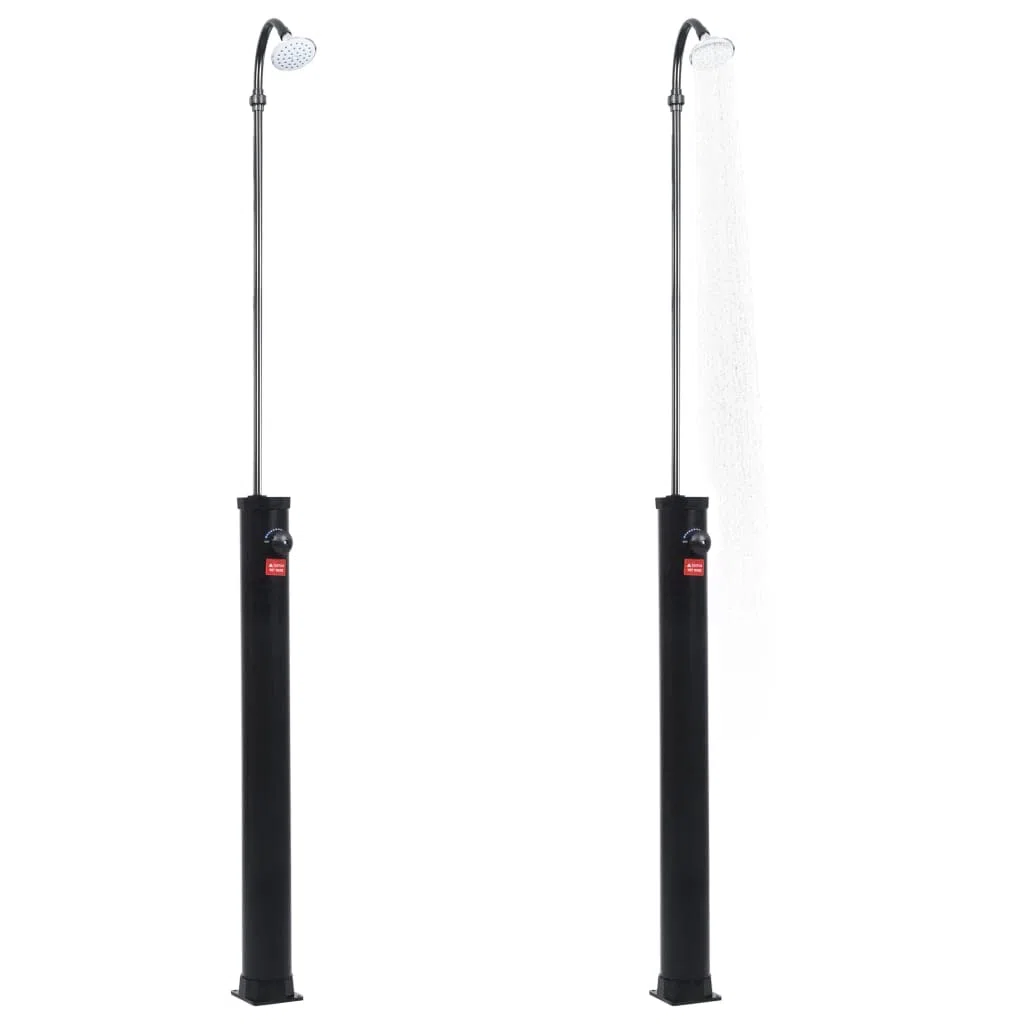 Douche Solaire de Jardin Noir 215 cm 8 L, Douche de Jardin pour Camping, Jardin, Piscine, Extérieure