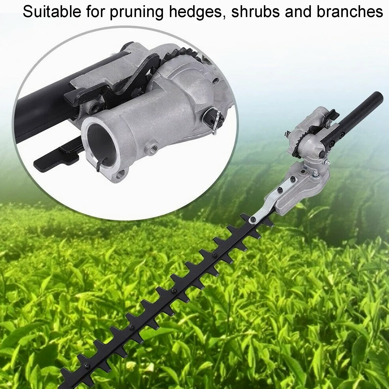 Tête de Taille-haie 26 mm à 9 Dents pour débroussailleuse – Lame Double Tranchant avec Trou Rond, Accessoire de Jardinage Robuste et précis pour Une Nette des Haies et b