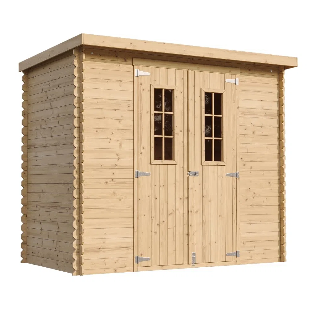 Abri de Jardin en Bois avec Sol TRAITÉ - Stockage extérieur l239xL142xH200cm/2.63 m2 - Petit abri à Outils, Local à vélos - TIMBELA M310C+M310G