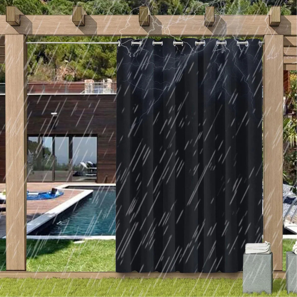 Panneaux d'intimité imperméables et résistants aux intempéries pour une utilisation en extérieur et intérieur - Œillets sur le dessus, 254 cm x 223 cm, idéal pour clôture de jardin et solutions