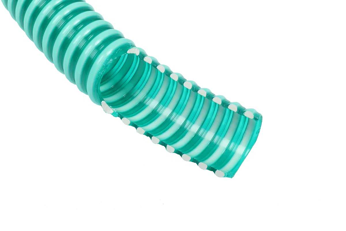 Wacredo Rouleau de Tuyau PVC d'Aspiration, de Qualité Supérieure, en Différentes Tailles, Vert, de 25 m, en Spirale, pour Pompe, Bassin (38 mm)