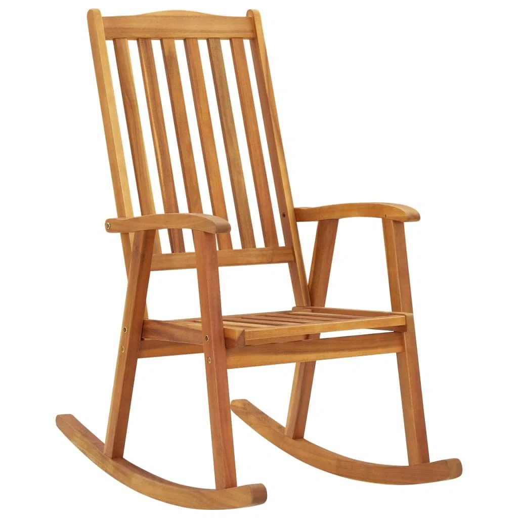 Homgoday Rocking Chair with Cushions Solid Acacia Wood (311844+43181), Chaises de salle à manger pour jardin, Chaises d'extérieur, Mobilier de chaise de jardin, Mobilier d'extérieur