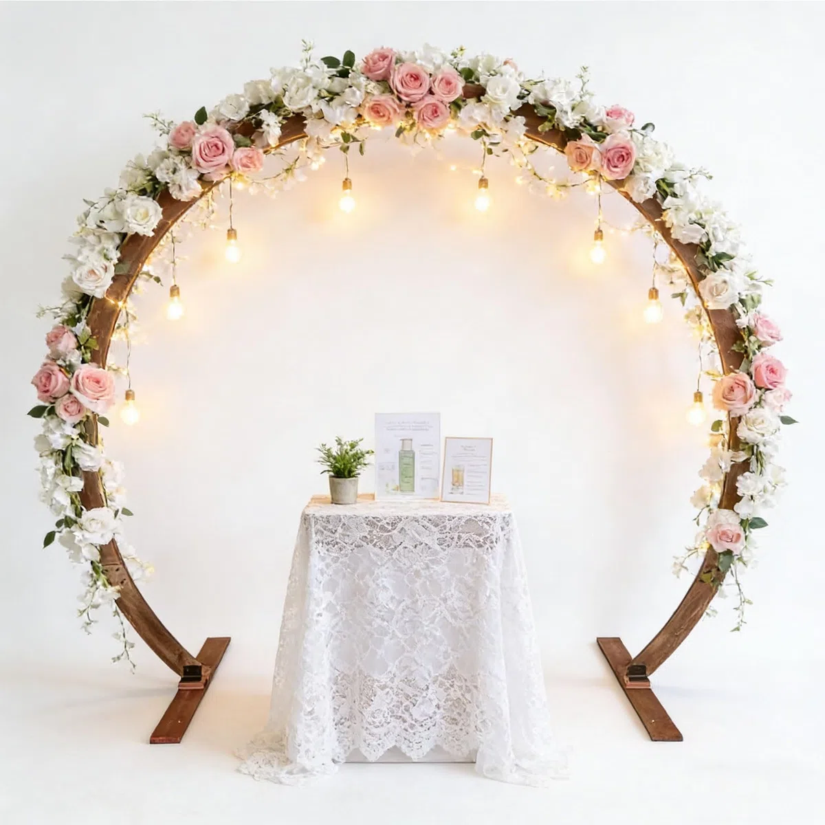 Arche de Mariage extérieure,Ronde,Arche de Jardin for cérémonie,Bois,pour cérémonie de Mariage, fête, Demande en Mariage,décoration de Jardin,de Plage et de forêt