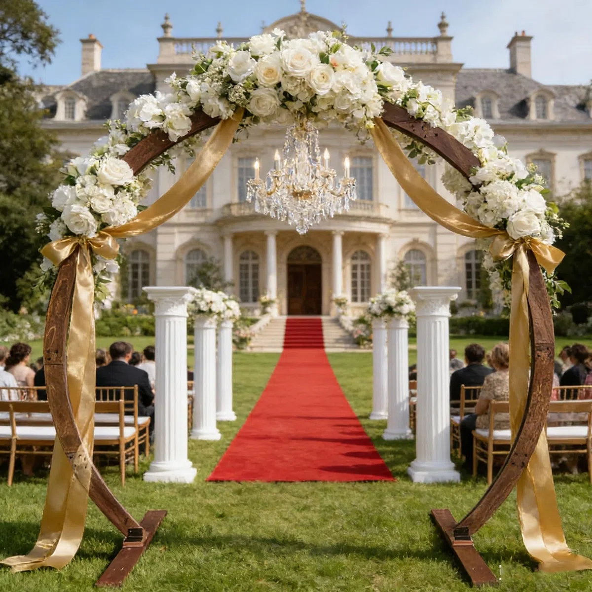 Arche de Mariage extérieure,Ronde,Arche de Jardin for cérémonie,Bois,pour cérémonie de Mariage, fête, Demande en Mariage,décoration de Jardin,de Plage et de forêt