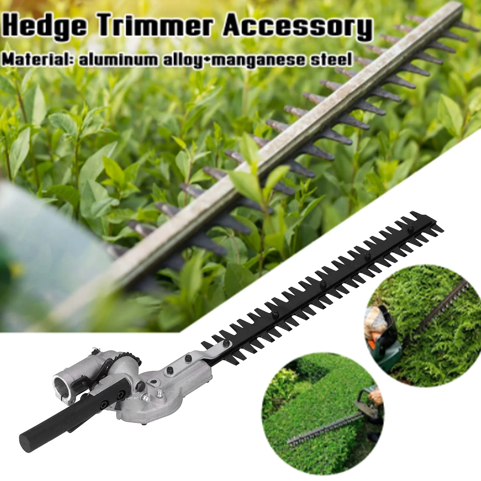 Tête de Taille-haie 26 mm à 9 Dents pour débroussailleuse – Lame Double Tranchant avec Trou Rond, Accessoire de Jardinage Robuste et précis pour Une Nette des Haies et b